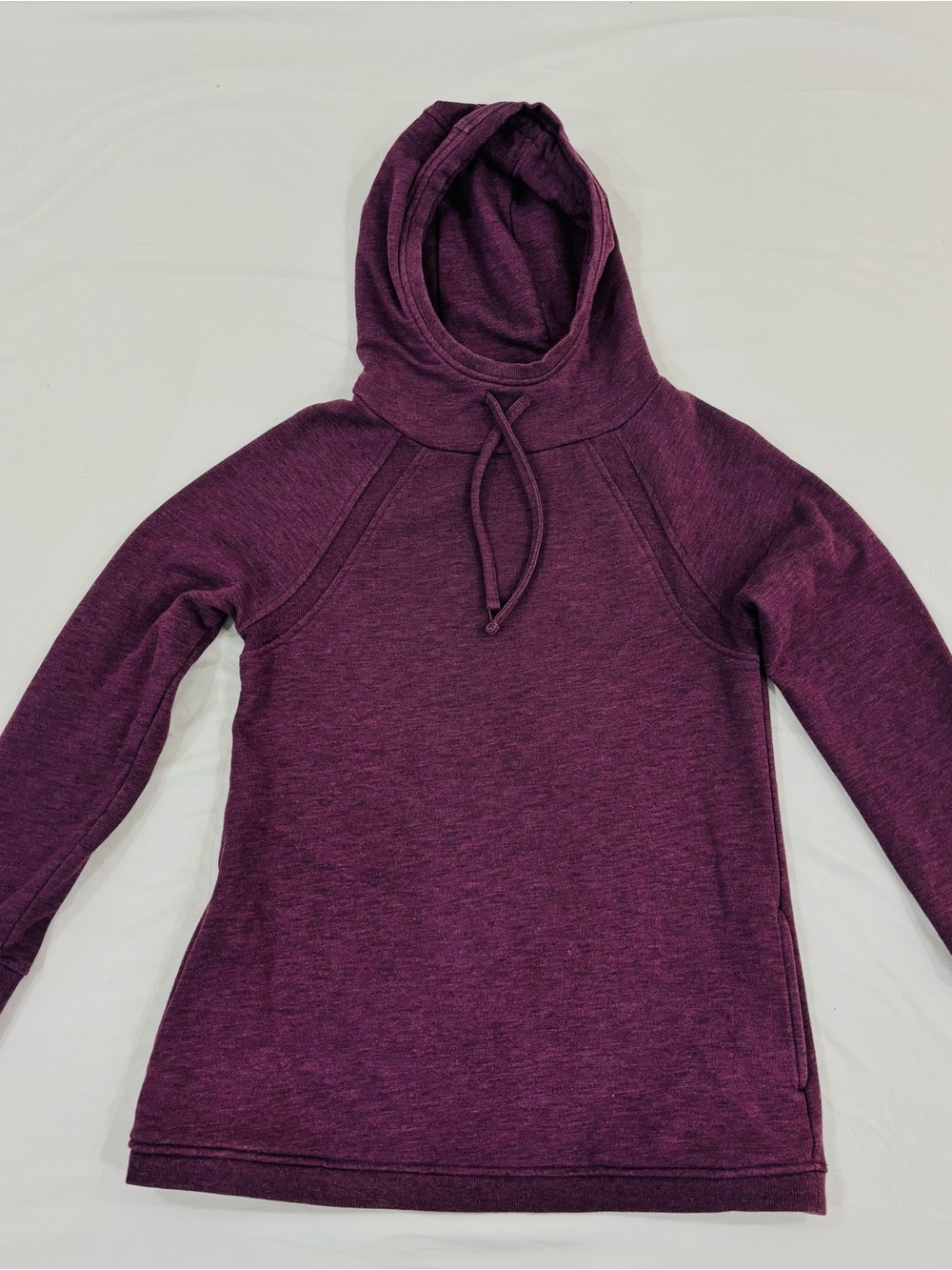 Duluth Trading Co. Cross-Over Fleece Pullover Hoodie Plum Purple - Size XS - Picture 4 of 9